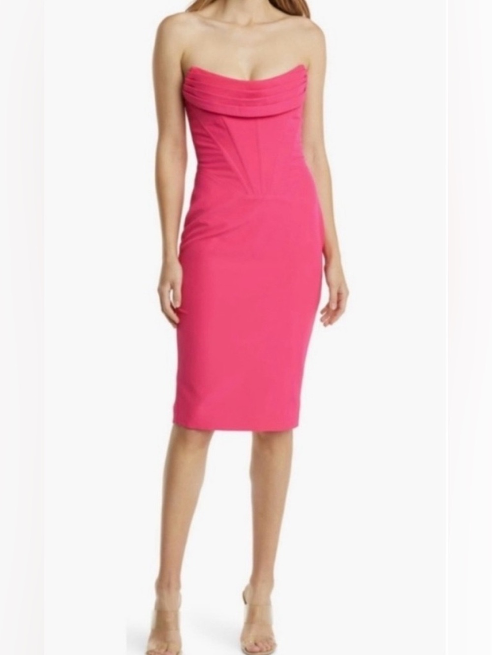 NWT $180 Lavish Alice Corset Strapless Pink Sheath Dress